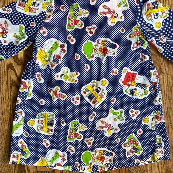 Blue with white polka dots, vintage Sears back to school dress, size 5. - Picture 15 of 16